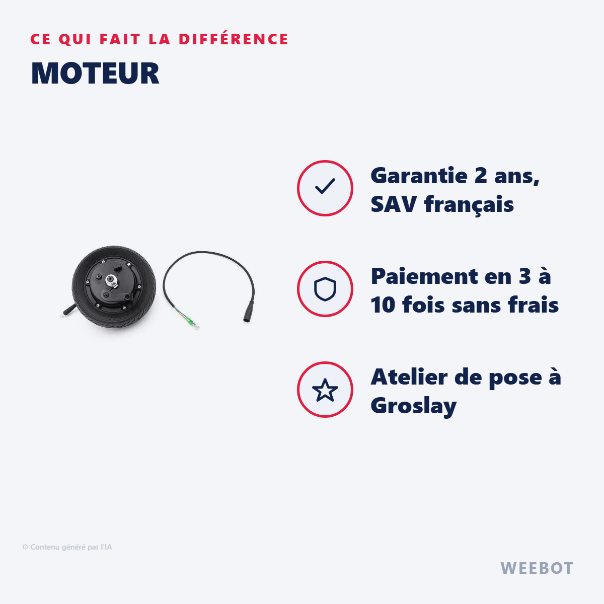 Moteur pour Trottinette Électrique Vsett 8 / Z8 Pro - Weebot