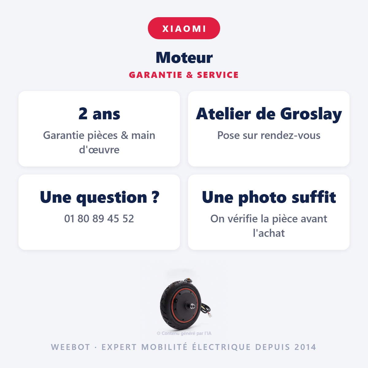 Moteur : garantie 2 ans et service après-vente