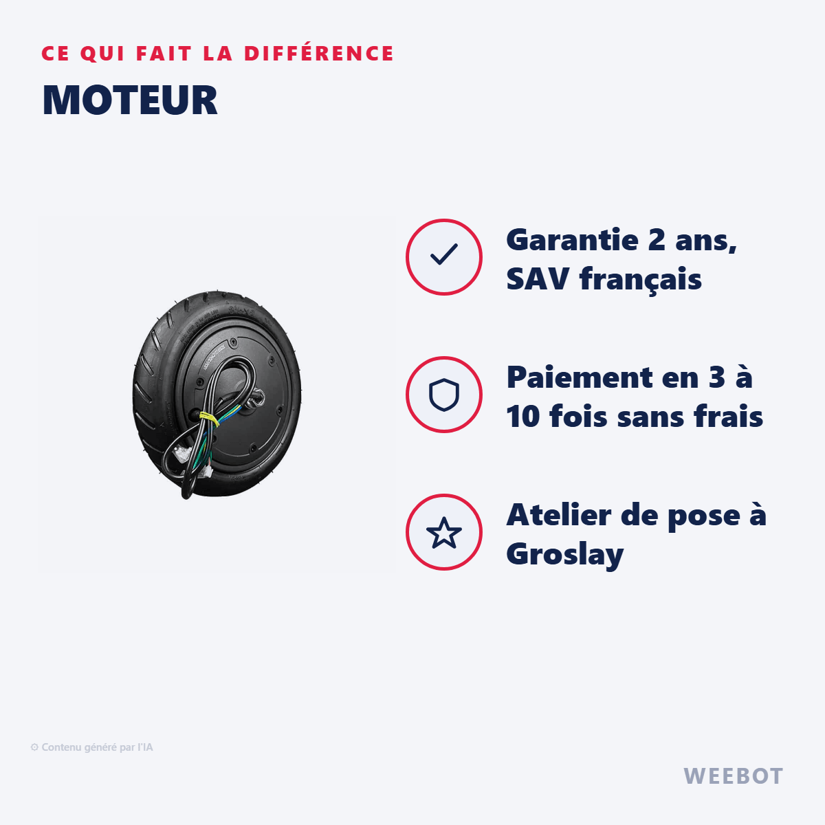 Moteur pour Trottinette Électrique Xiaomi M365 - Weebot