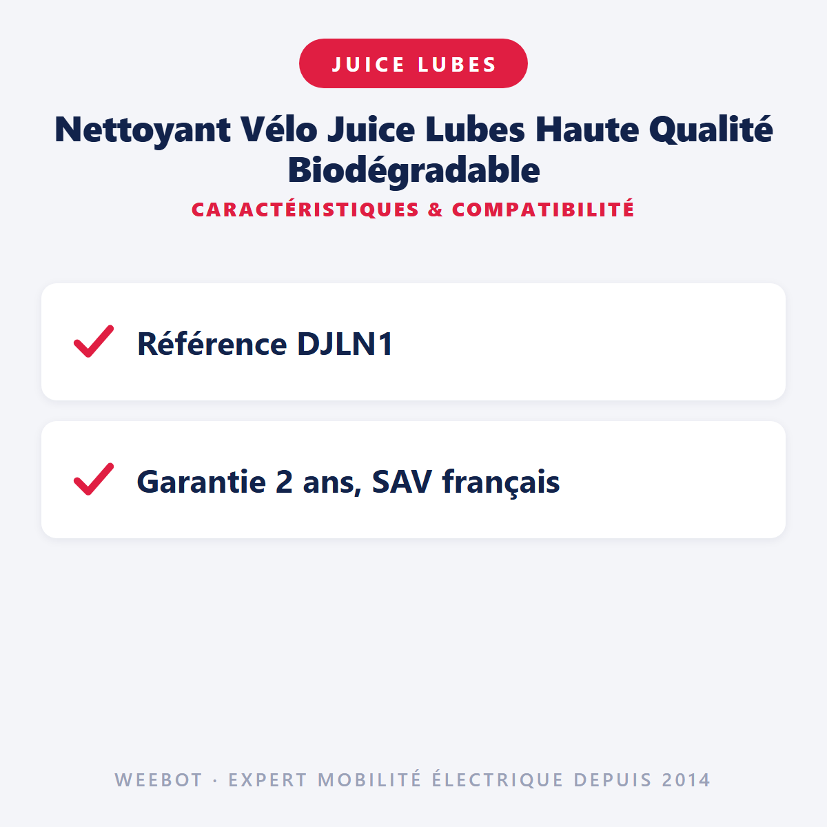 Nettoyant Vélo Juice Lubes Haute Qualité Biodégradable : caractéristiques et compatibilité