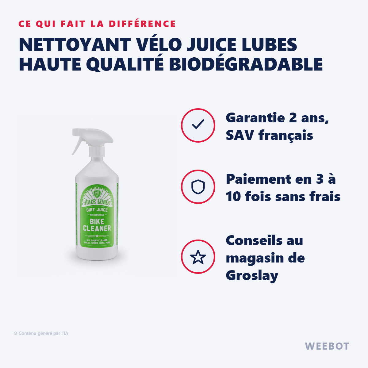 Nettoyant Vélo Juice Lubes Haute Qualité Biodégradable : les points forts