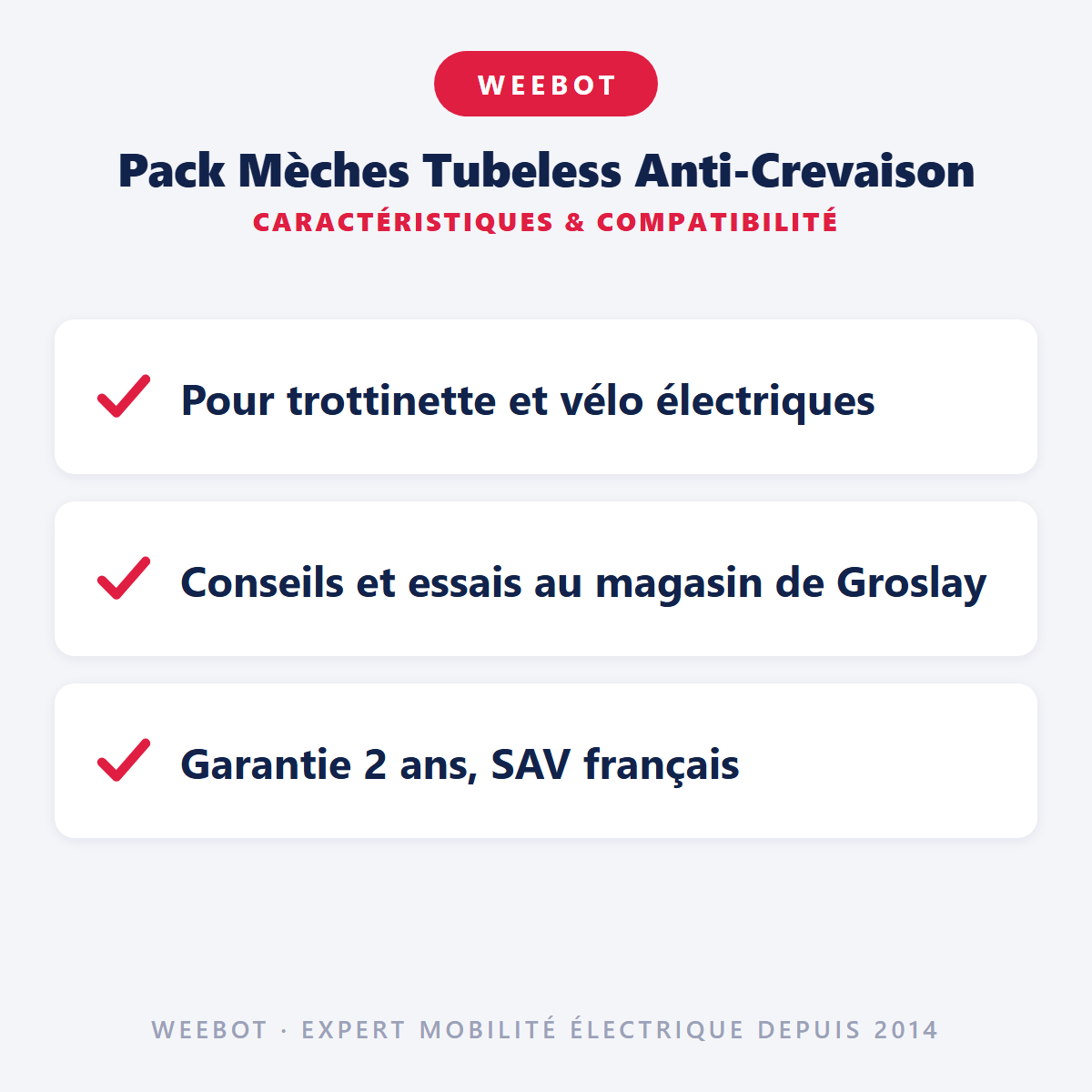 Pack Mèches Tubeless Anti-Crevaison : caractéristiques et compatibilité