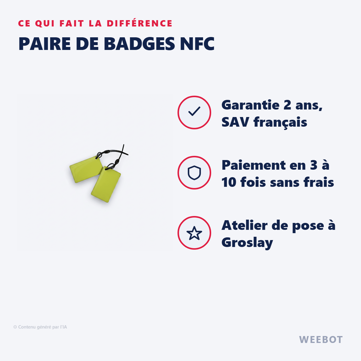 Paire de Badges Nfc pour Trottinette Électrique Langfeite - Weebot