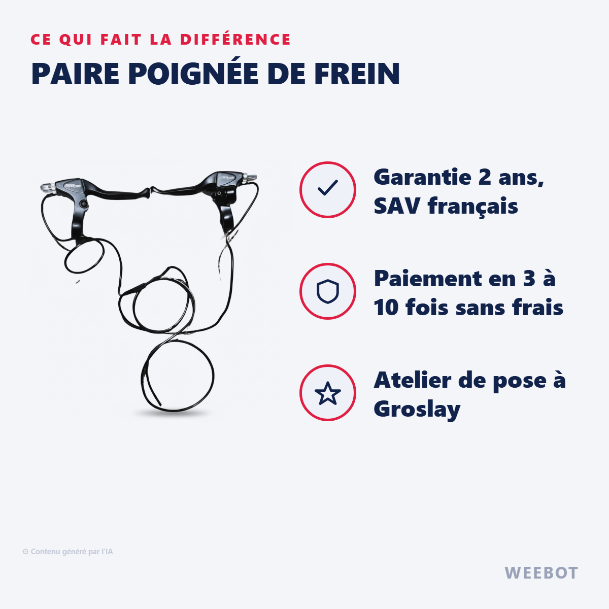 Paire Poignée de Frein : les points forts