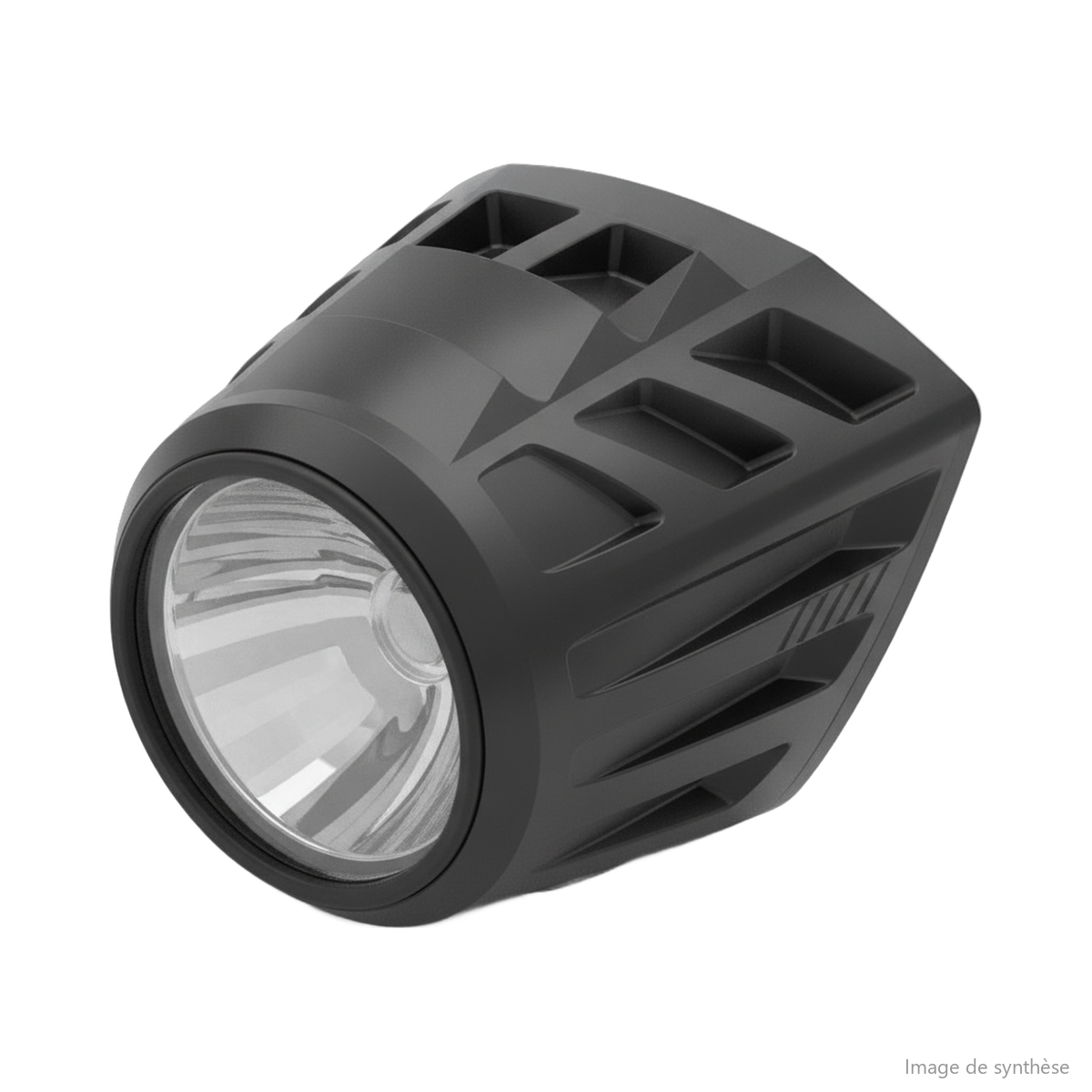 Phare avant 30W noir de trottinette électrique vu de trois-quarts