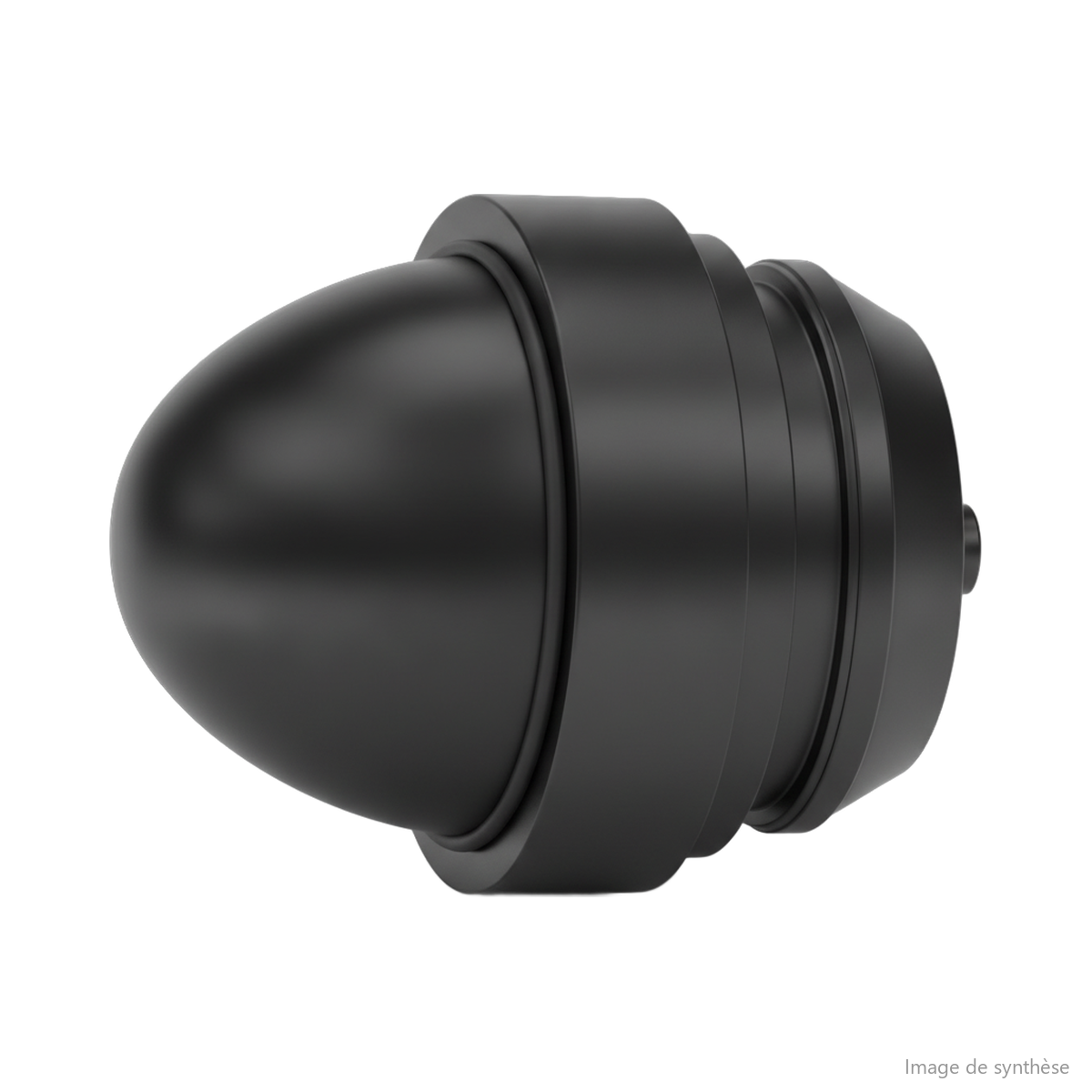 Modélisation 3D d'un phare avant inférieur vert pour Dualtron Popular vu de profil