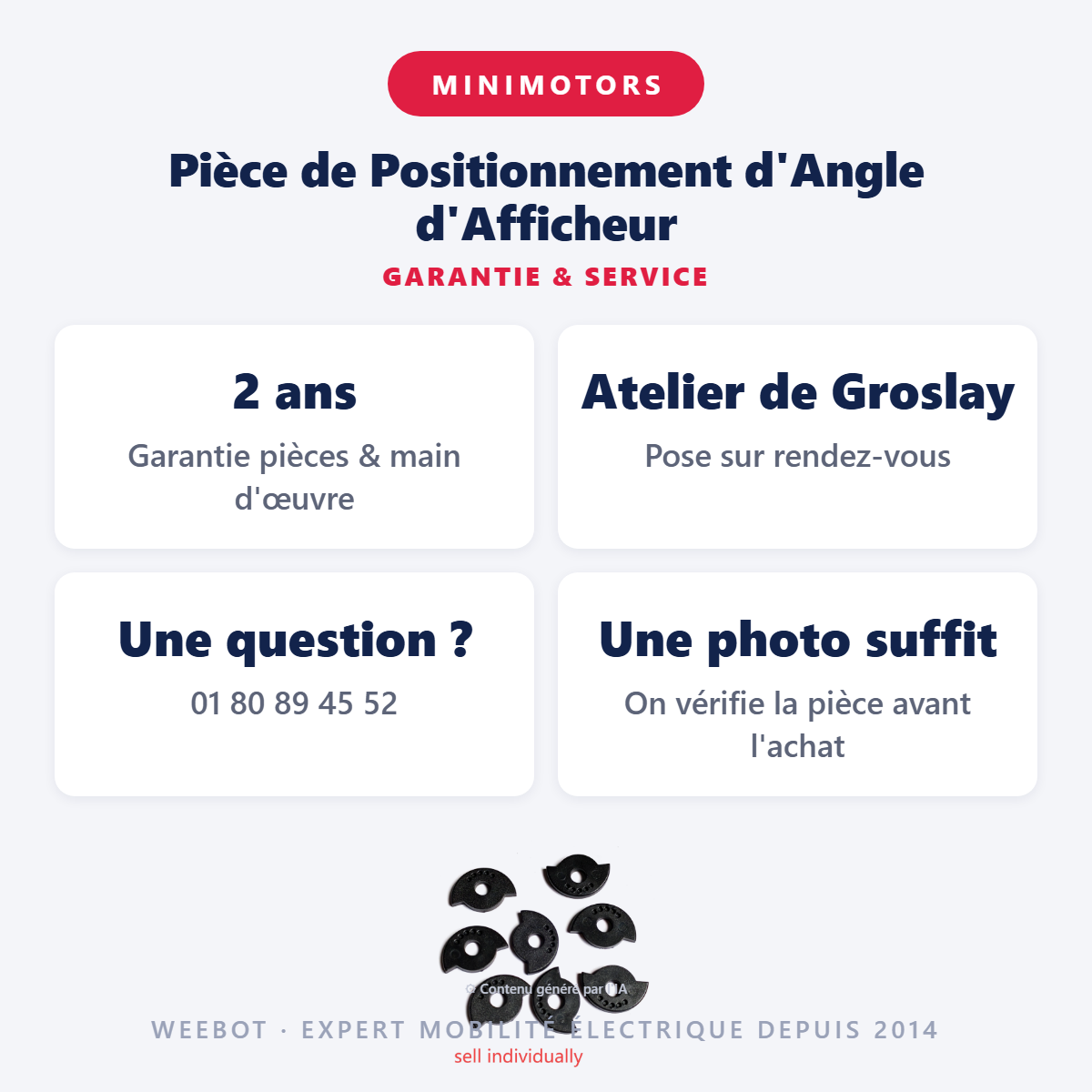 Pièce de Positionnement d'Angle d'Afficheur : garantie 2 ans et service après-vente