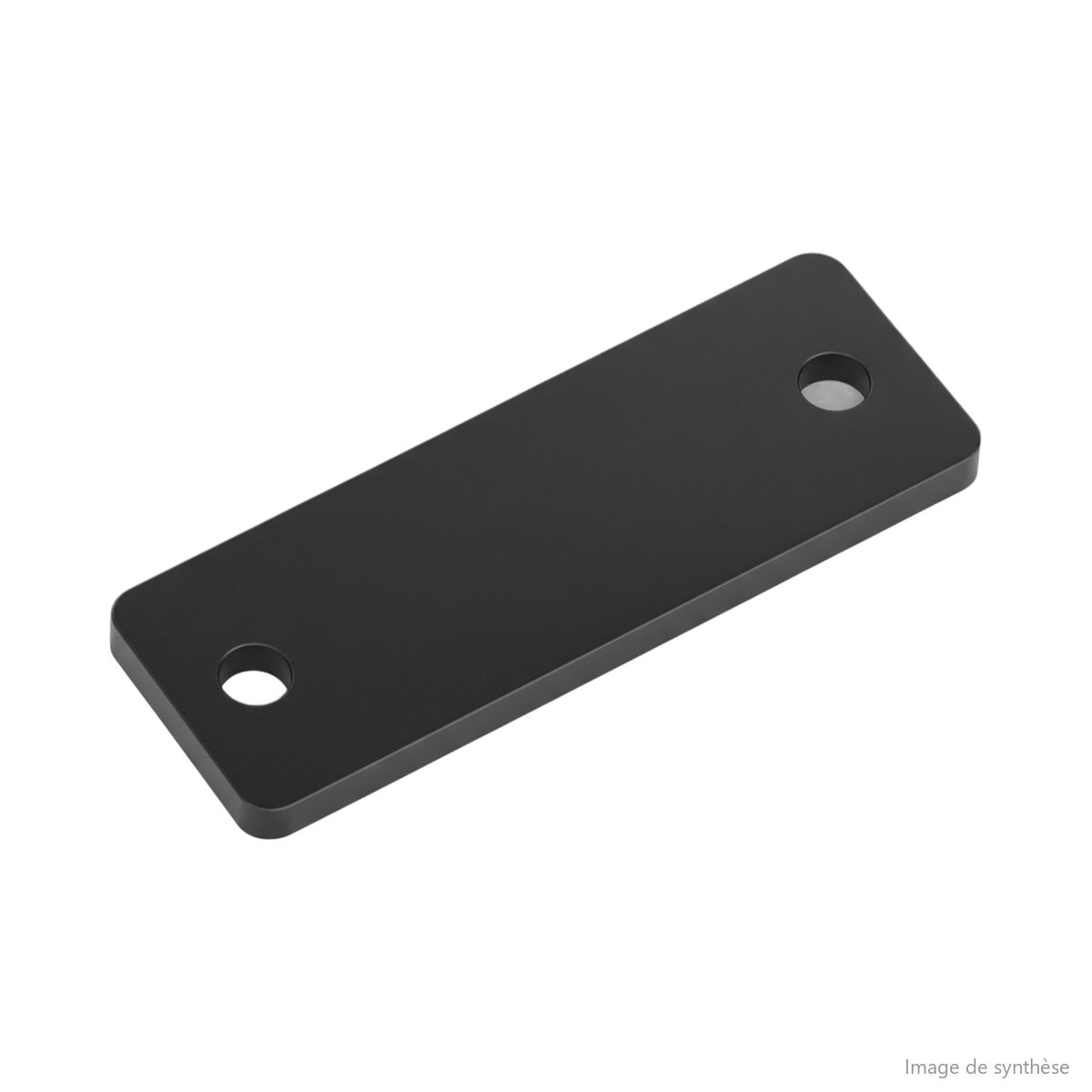 Schéma d'une plaque de béquille rectangulaire avec deux trous de fixation pour trottinette électrique Dualtron Mini