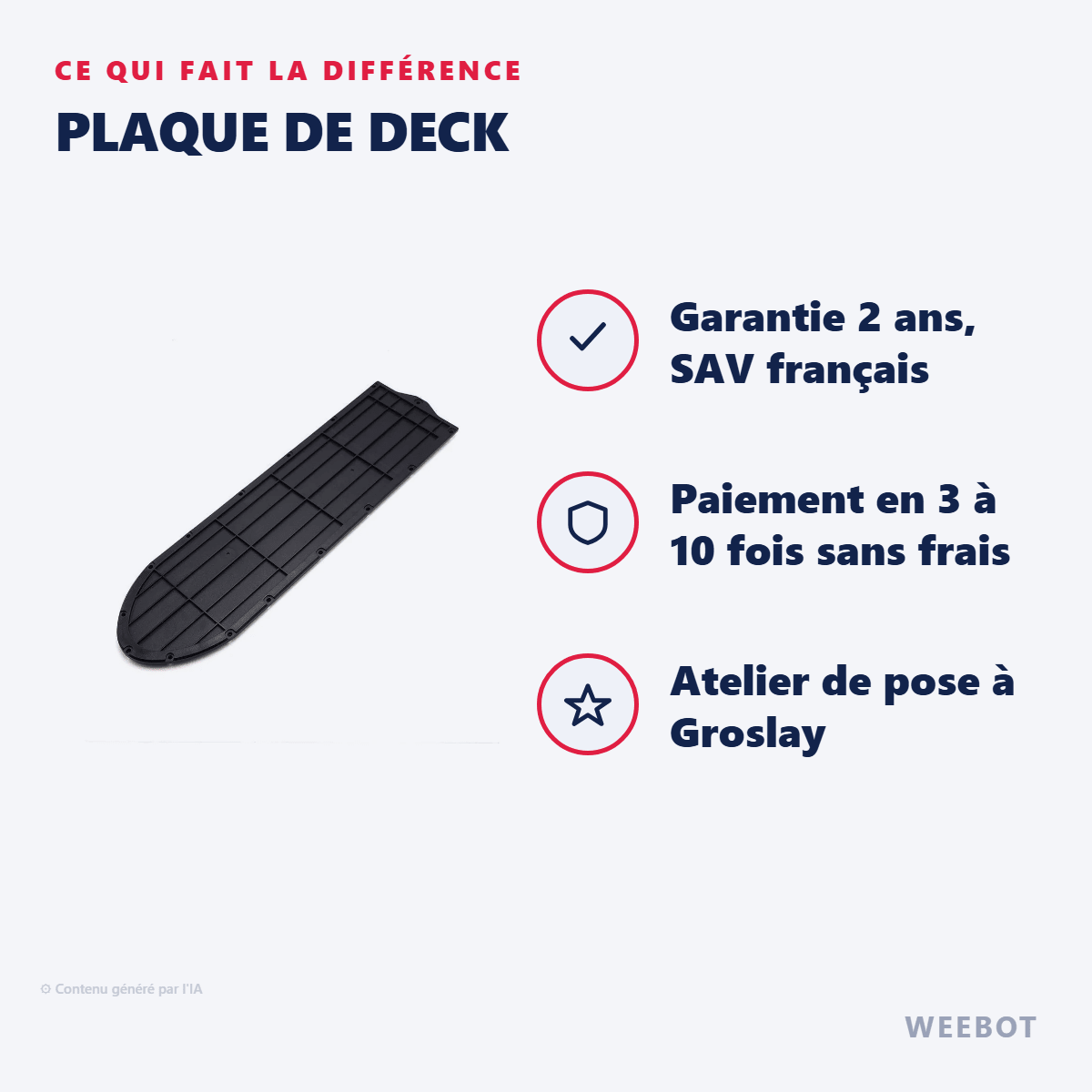 Plaque de Deck pour Trottinette Électrique Ninebot Segway G2 Max - Weebot