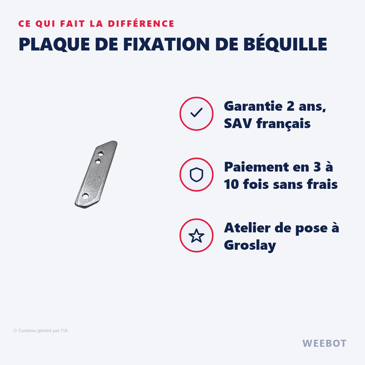 Plaque de fixation de béquille pour Trottinette Électrique Wispeed T850 - Weebot
