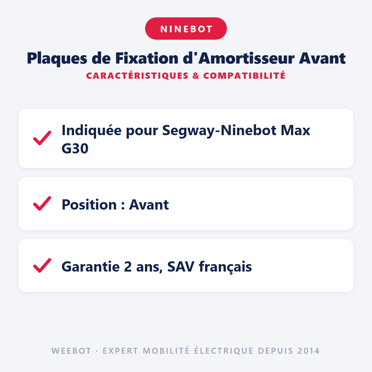 Plaques de Fixation d'Amortisseur Avant : caractéristiques et compatibilité