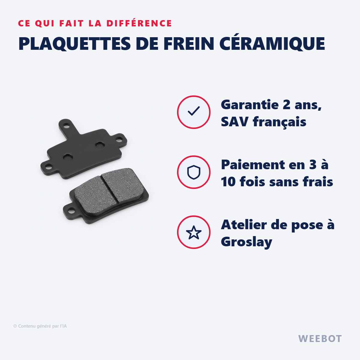 Plaquettes de Frein Céramique : les points forts