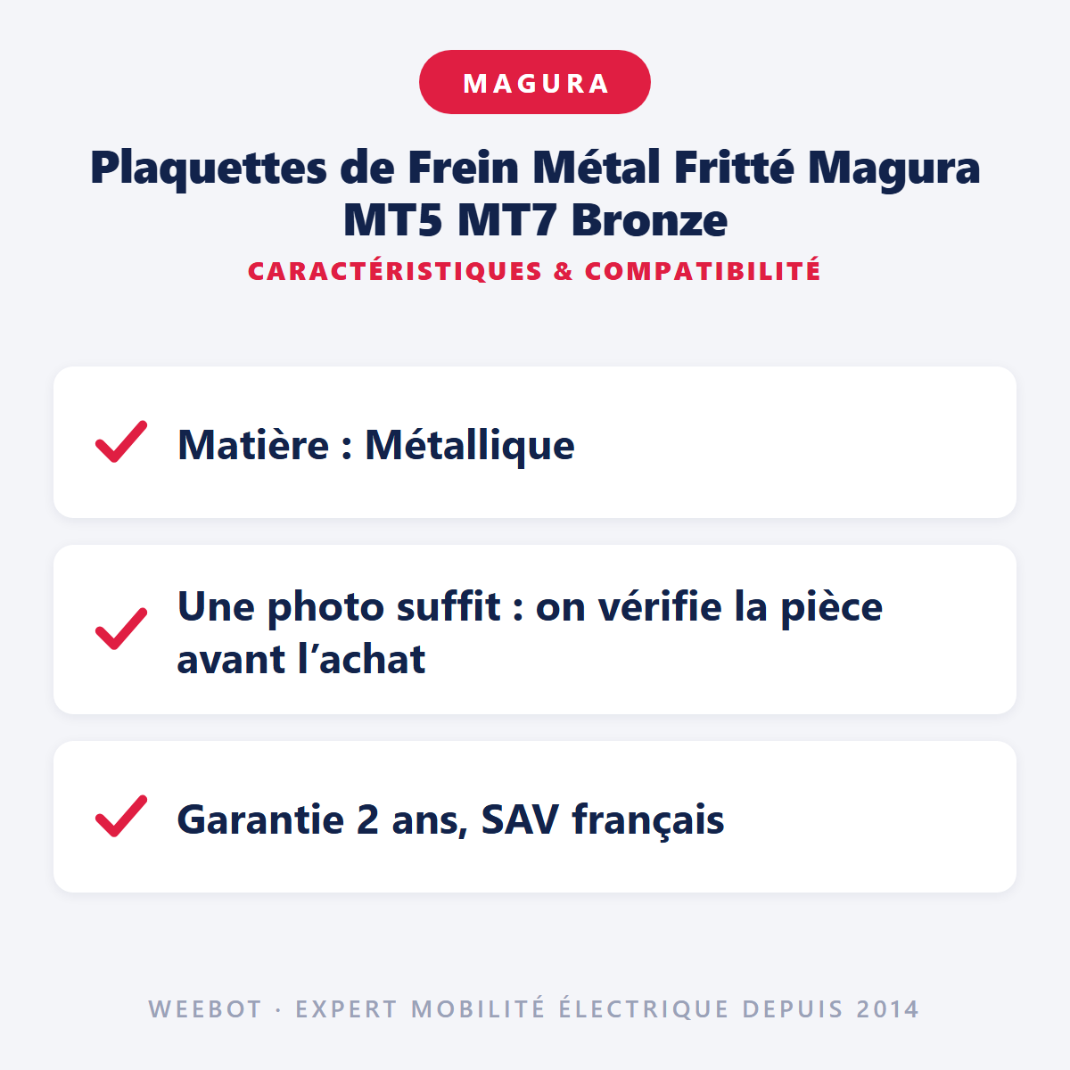 Plaquettes de Frein Métal Fritté Magura MT5 MT7 Bronze : caractéristiques et compatibilité