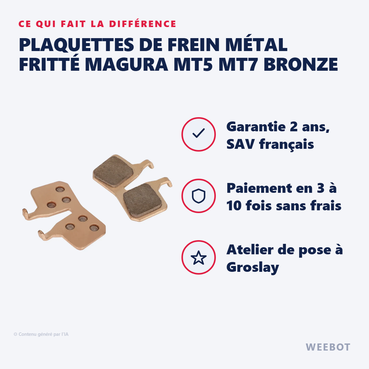 Plaquettes de Frein Métal Fritté Magura MT5 MT7 Bronze : les points forts
