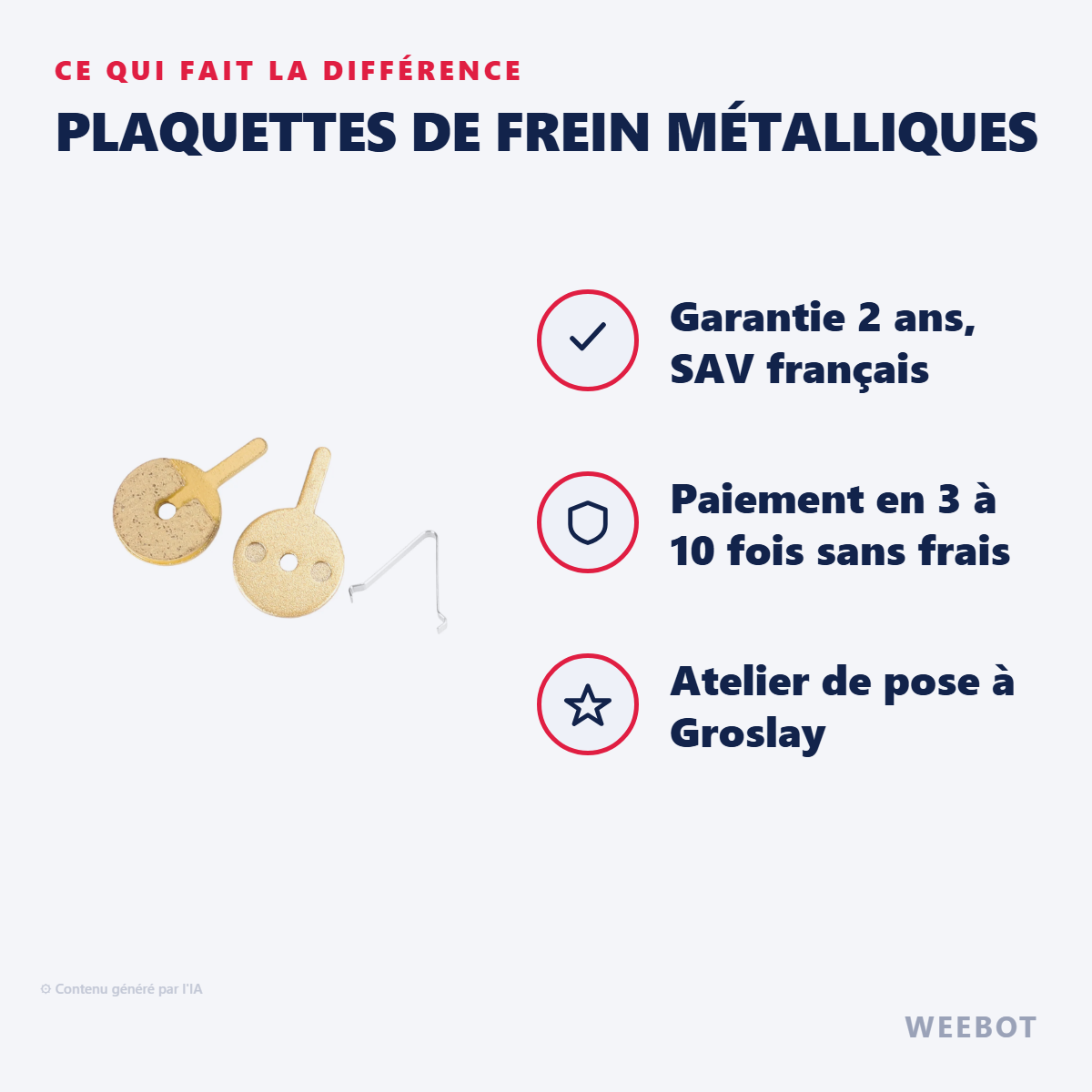 Plaquettes de Frein Métalliques : les points forts