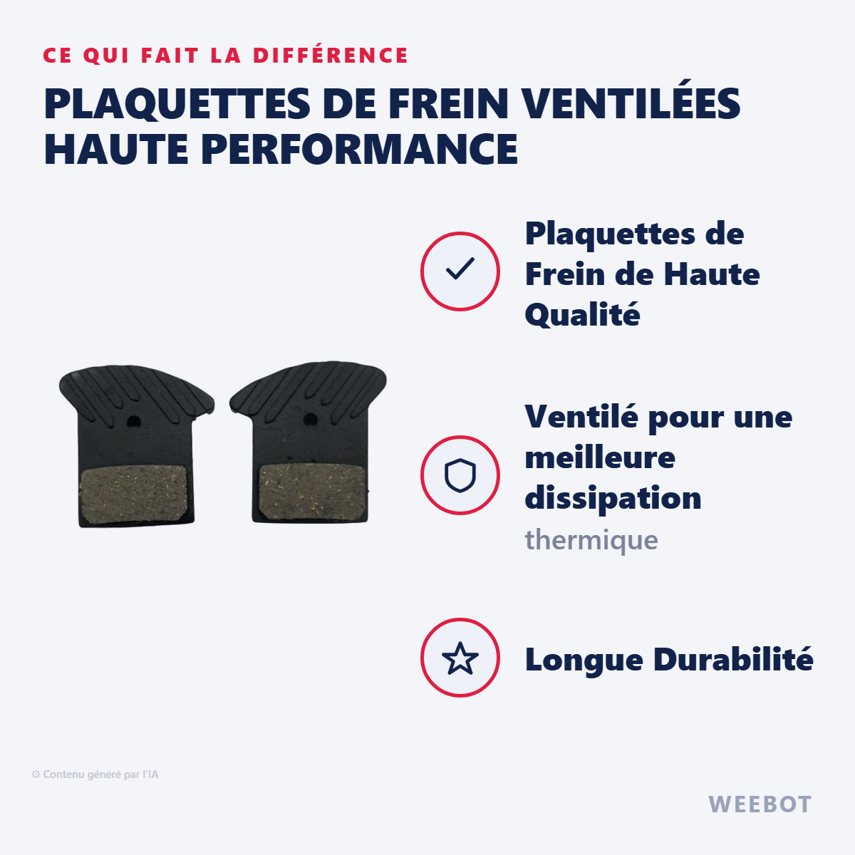Plaquettes de Frein Ventilées Haute Performance : les points forts