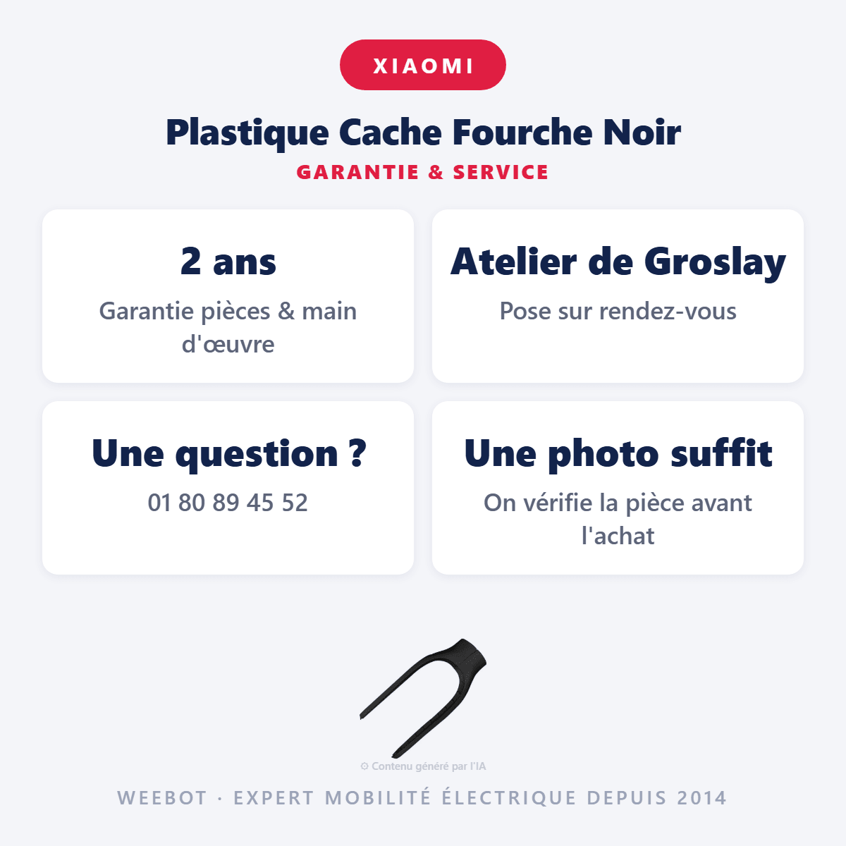 Plastique Cache Fourche Noir pour Trottinette Électrique Xiaomi M365 / M365 Pro - Weebot