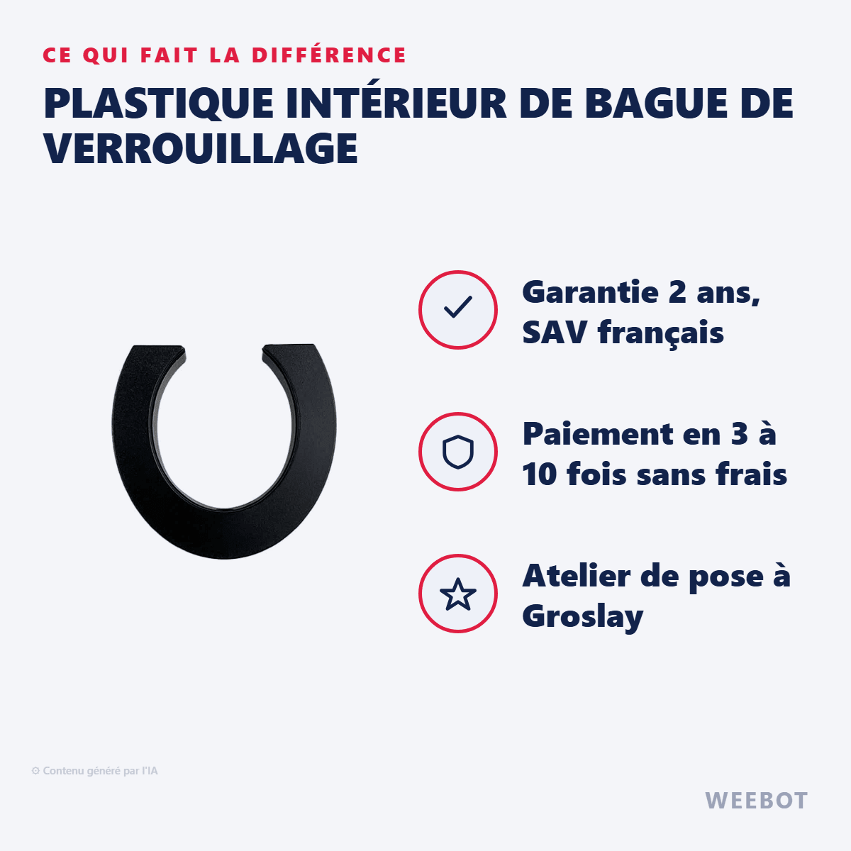 Plastique Intérieur de Bague de Verrouillage pour Trottinette Électrique Xiaomi M365 / Pro - Weebot