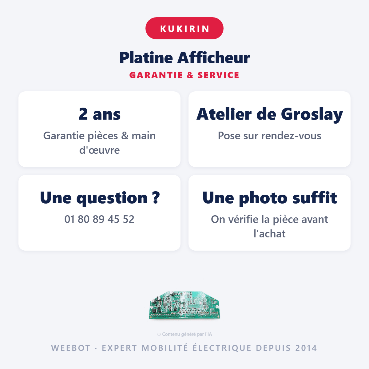 Platine Afficheur Pour Trottinette Électrique Kukirin G2 / G3 - Weebot