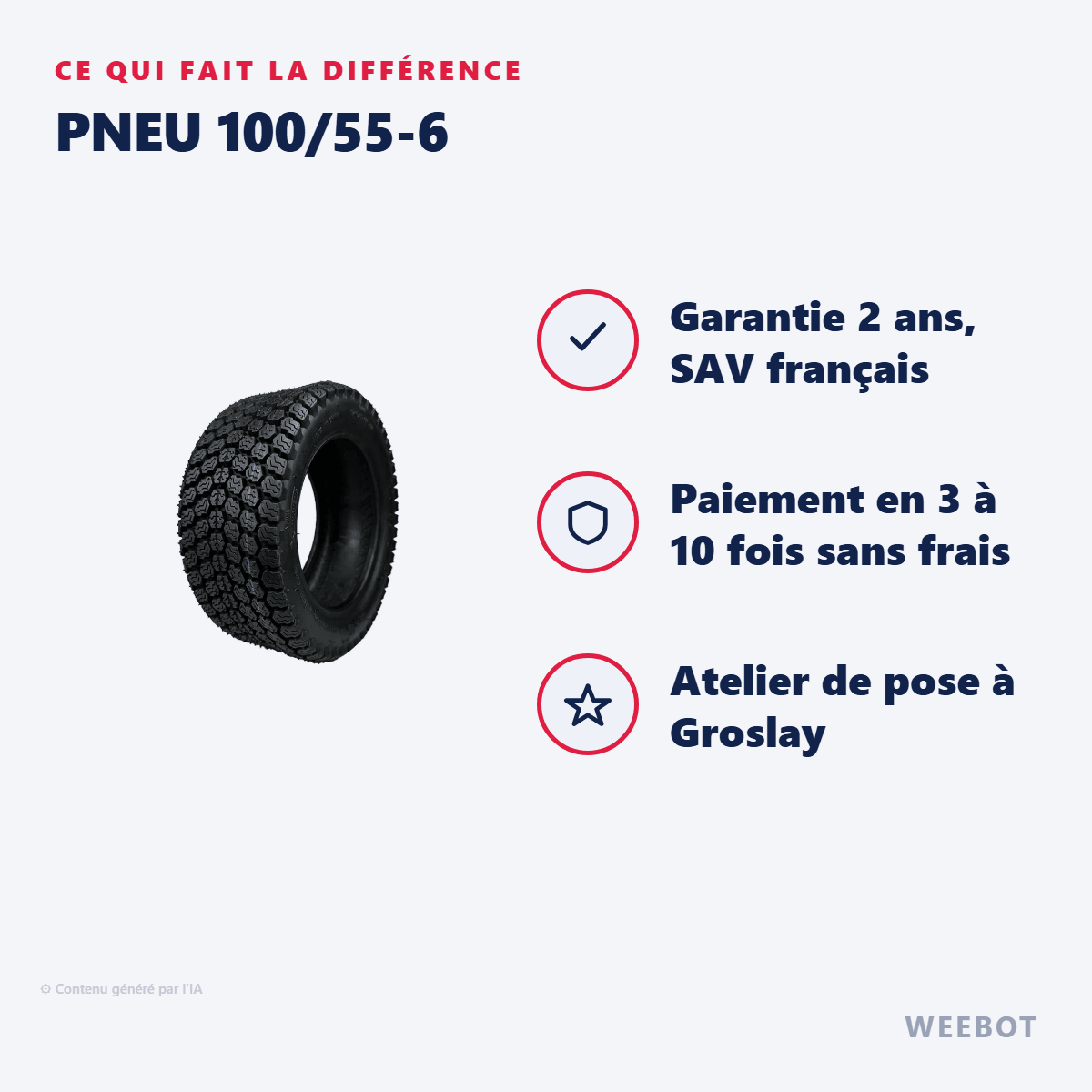 Pneu 100/55-6 pour Trottinette Électrique Teverun Fighter 10 - Weebot