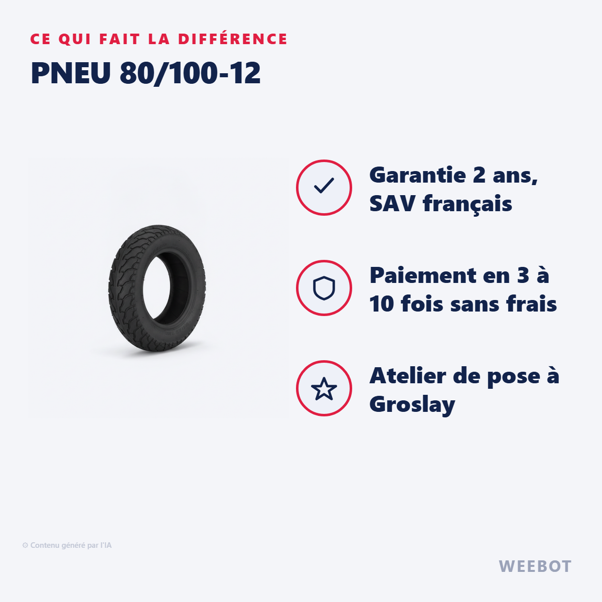 Pneu 80/100-12 : les points forts