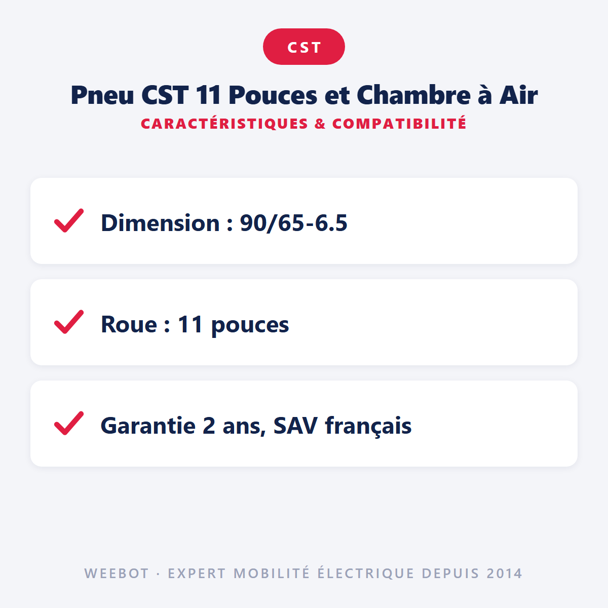 Pneu CST 11 Pouces et Chambre à Air : caractéristiques et compatibilité