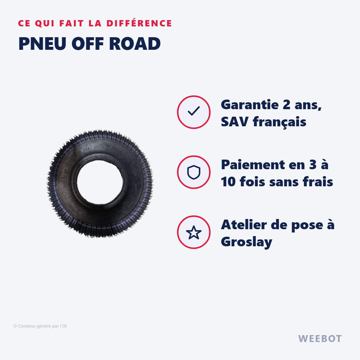 Pneu Off Road pour Trottinette Électrique Teverun Fighter Tetra - Weebot