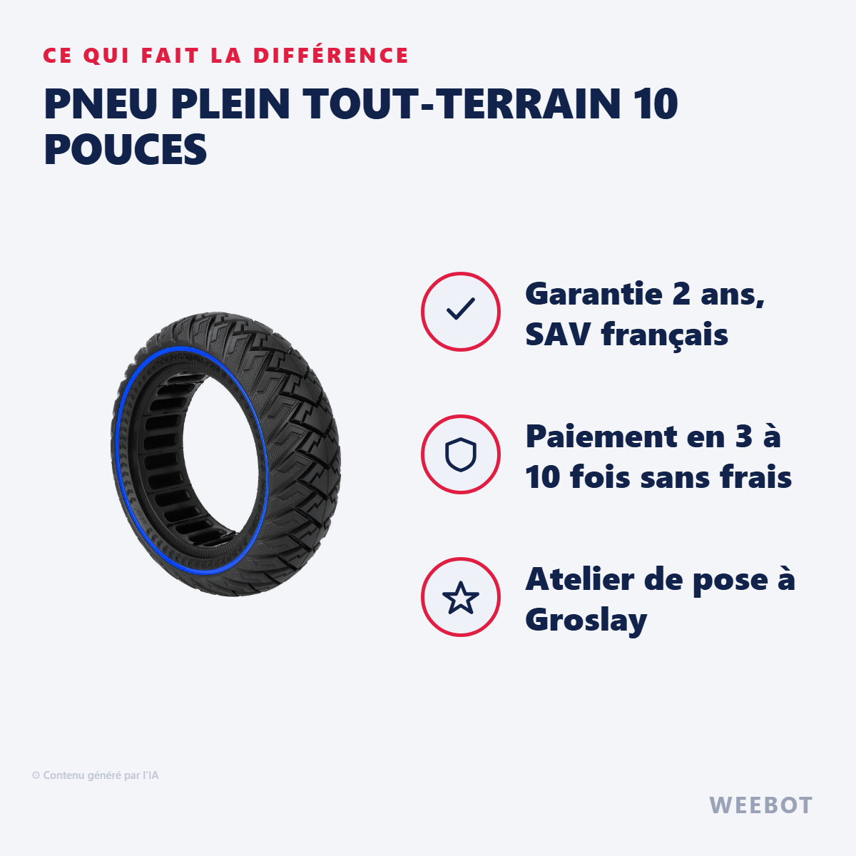 Pneu Plein Tout-Terrain 10 Pouces : les points forts