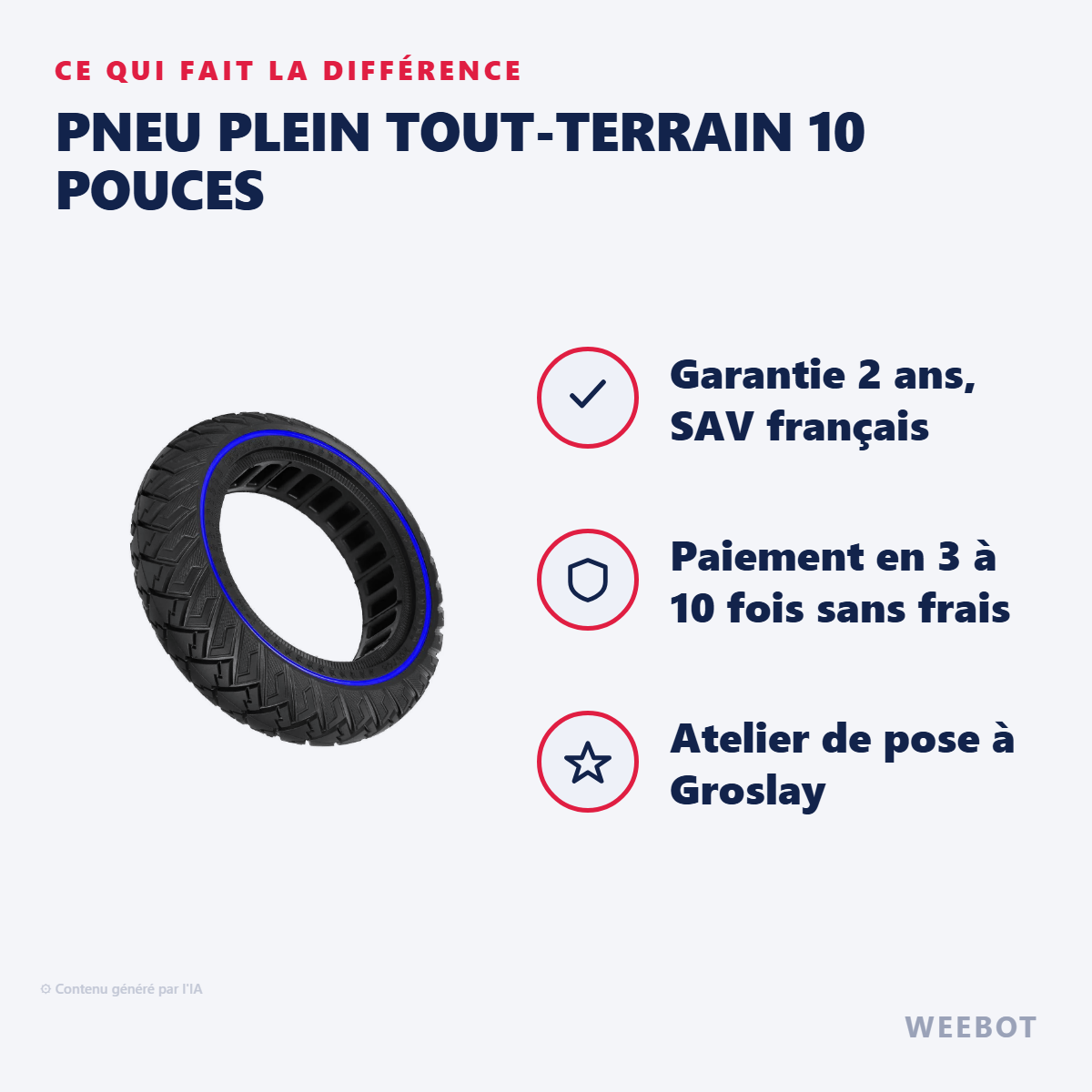 Pneu Plein Tout-Terrain 10 Pouces : les points forts