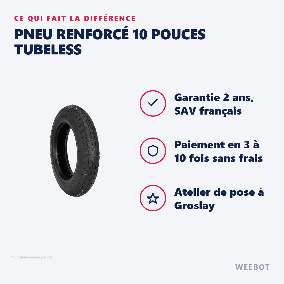 Pneu Renforcé 10 Pouces Tubeless : les points forts