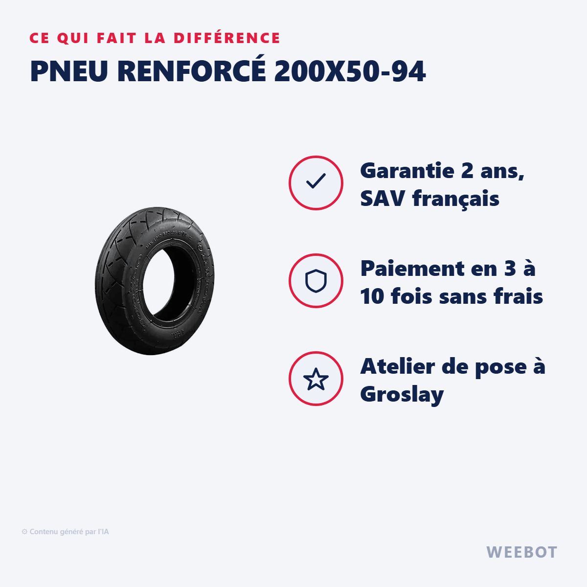 Pneu Renforcé 200x50-94 : les points forts