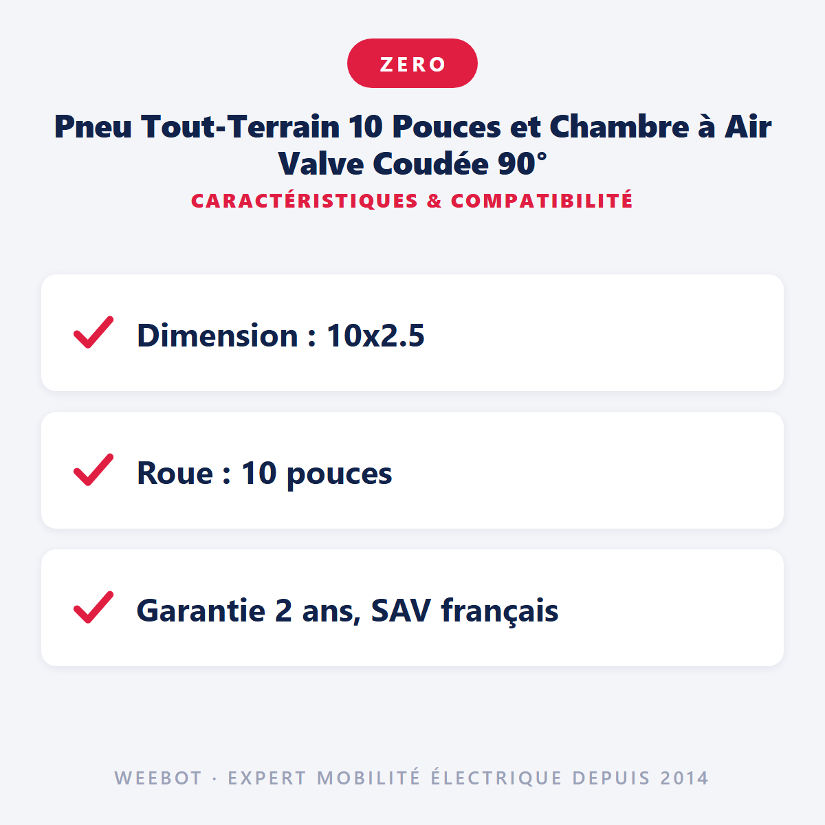 Pneu Tout-Terrain 10 Pouces et Chambre à Air Valve Coudée 90° : caractéristiques et compatibilité