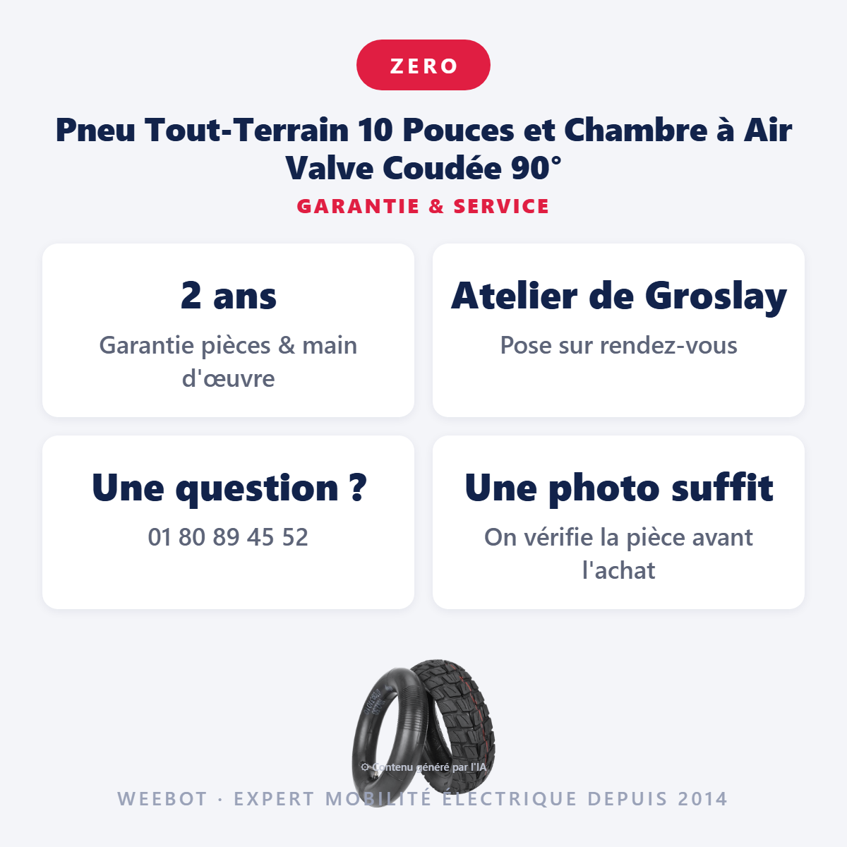 Pneu Tout-Terrain 10 Pouces et Chambre à Air Valve Coudée 90° : garantie 2 ans et service après-vente