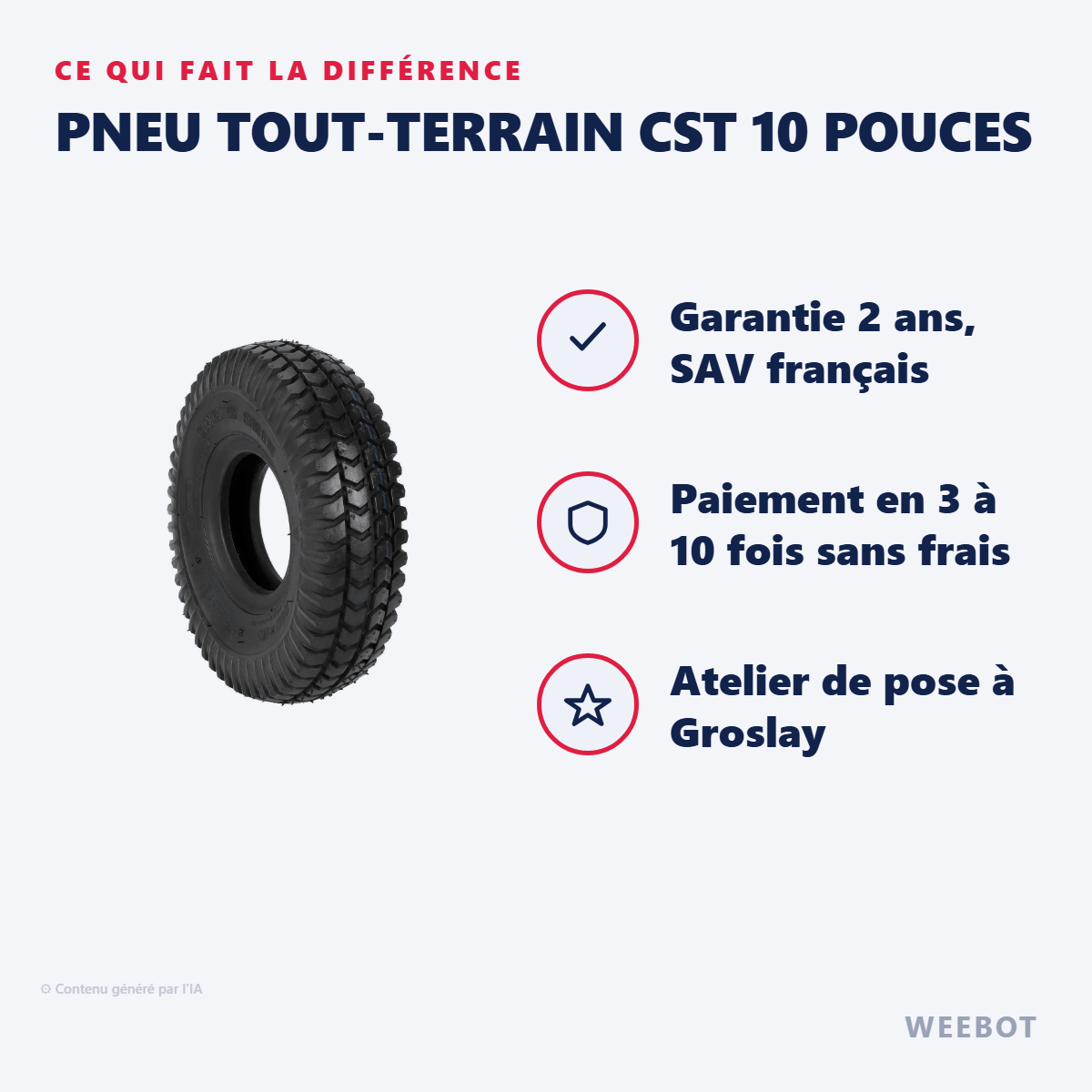 Pneu Tout-Terrain CST 10 Pouces : les points forts