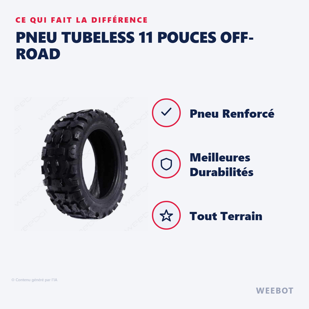 Pneu Tubeless 11 Pouces Off-Road : les points forts