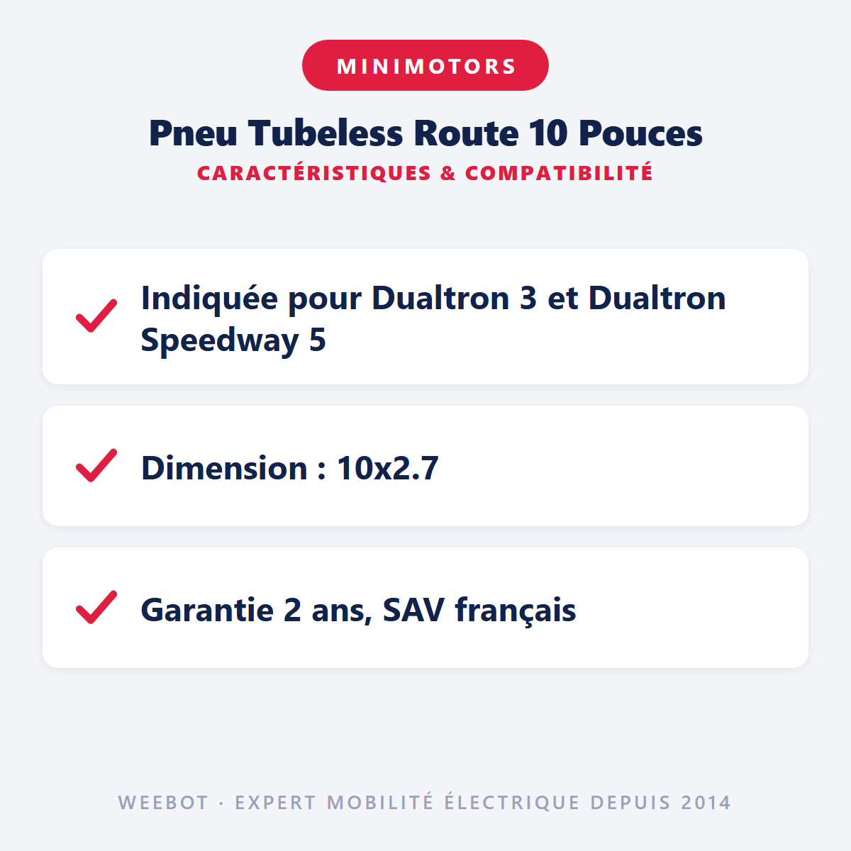 Pneu Tubeless Route 10 Pouces : caractéristiques et compatibilité