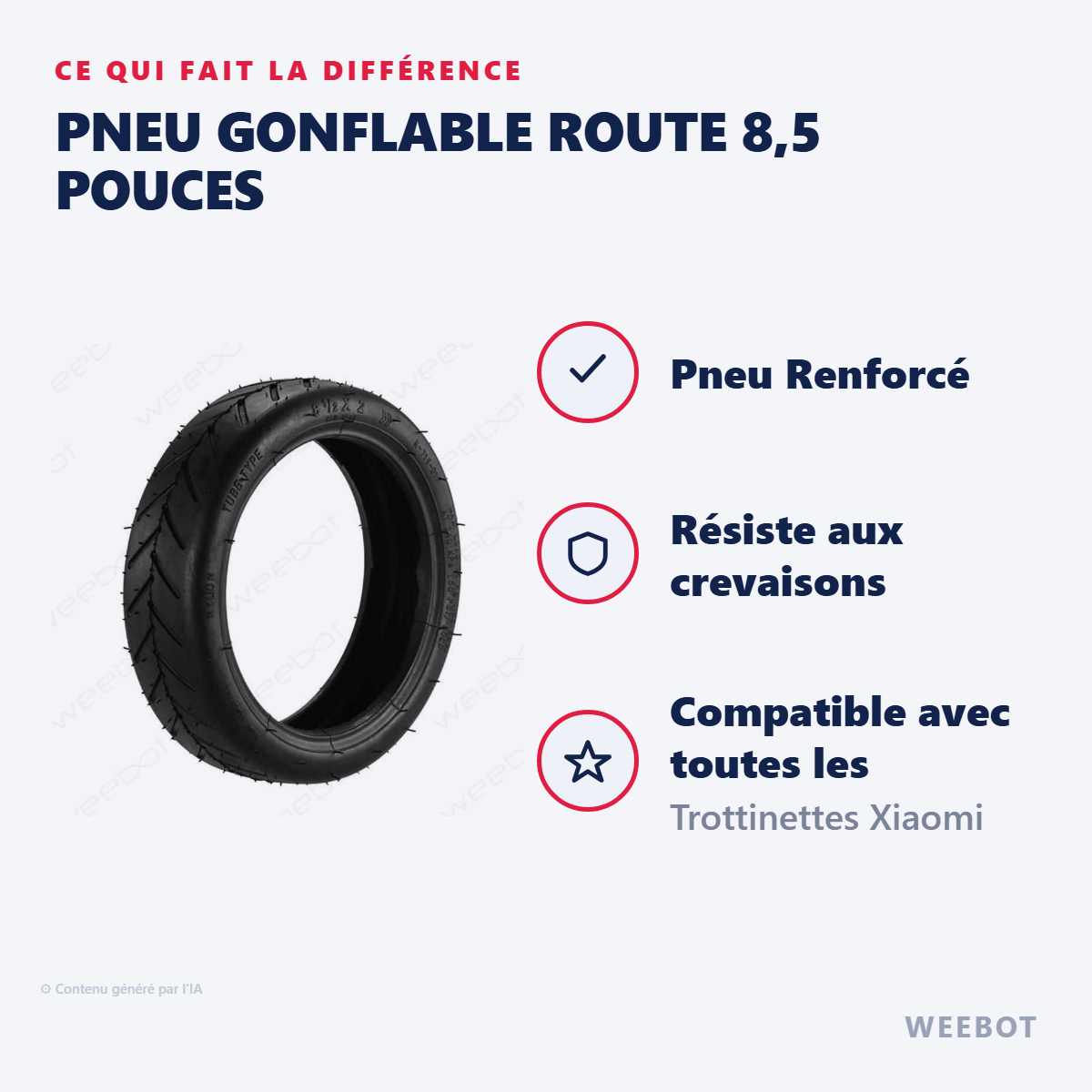 Pneu Gonflable Route 8,5 Pouces : les points forts