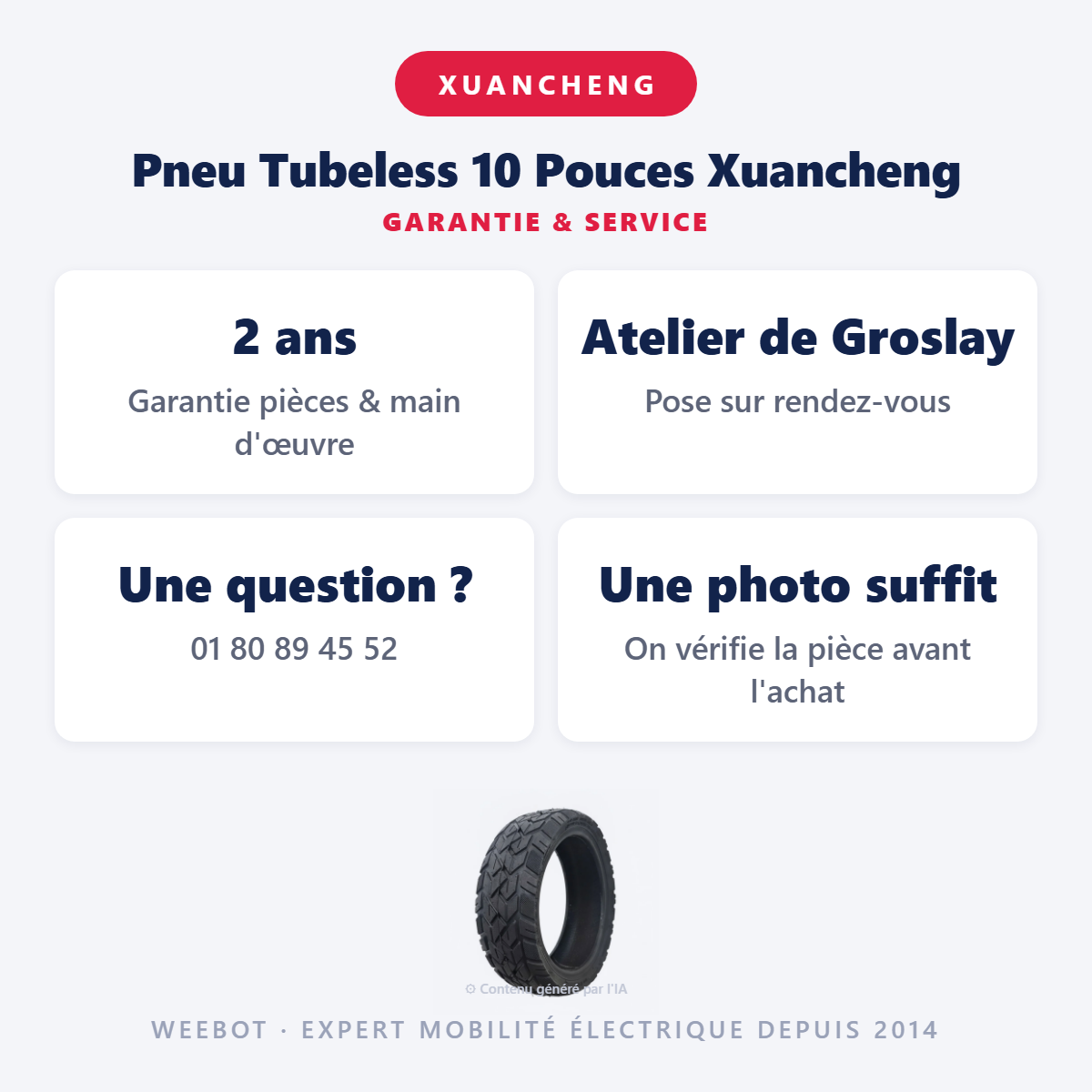 Pneu Tubeless 10 Pouces Xuancheng : garantie 2 ans et service après-vente