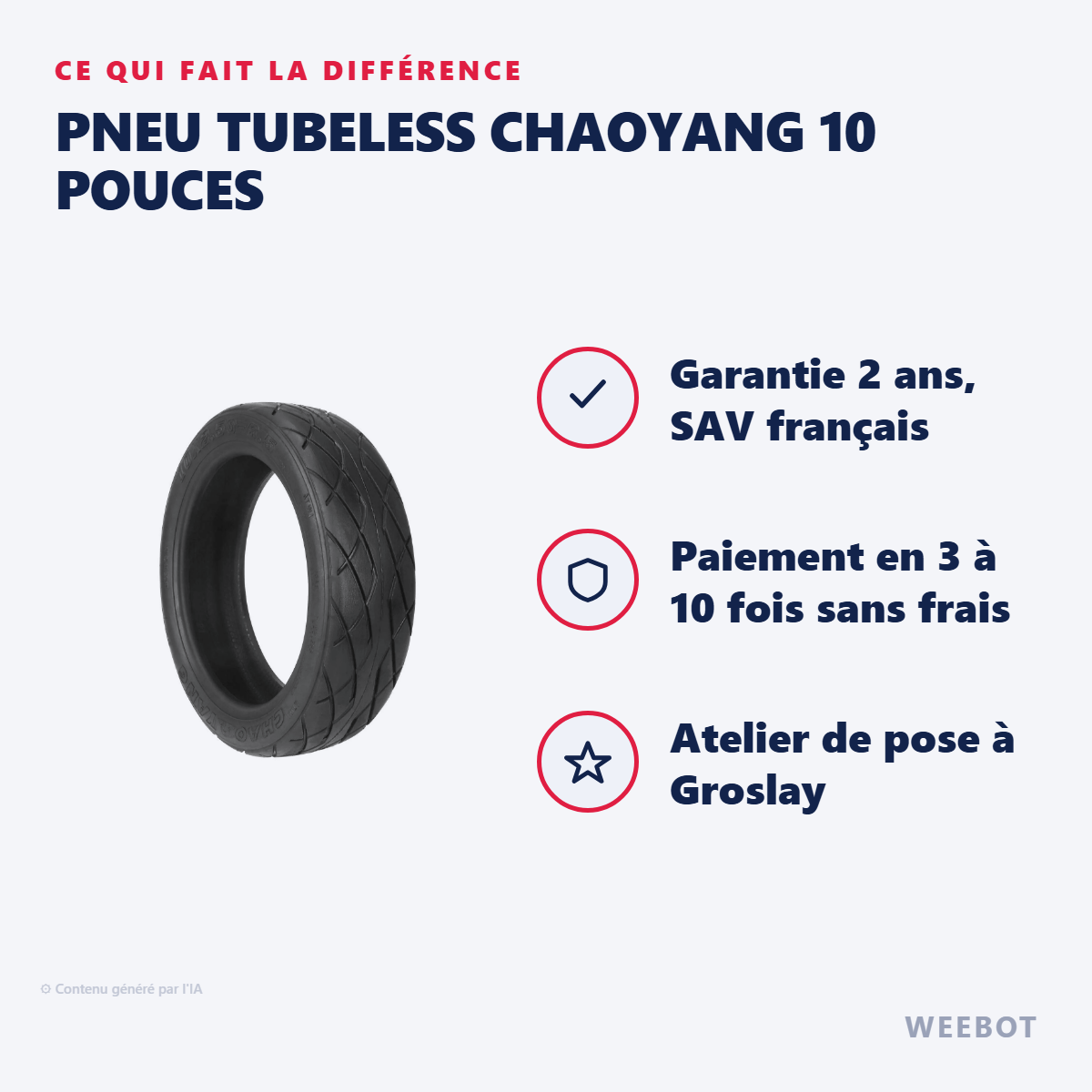 Pneu Tubeless Chaoyang 10 Pouces : les points forts