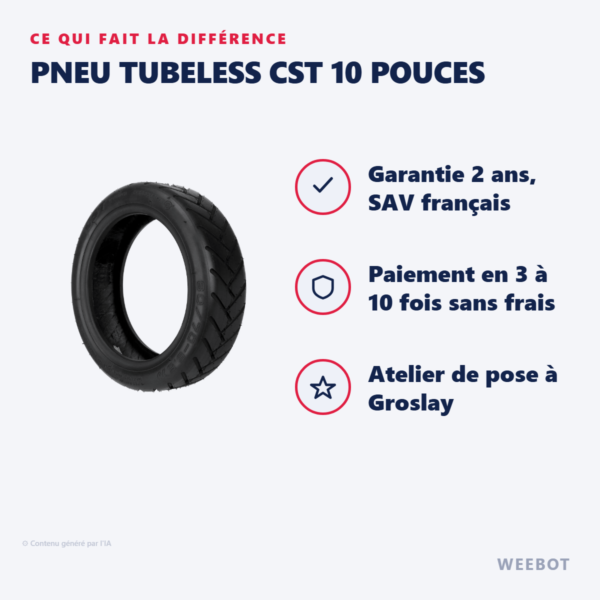 Pneu Tubeless CST 10 Pouces : les points forts