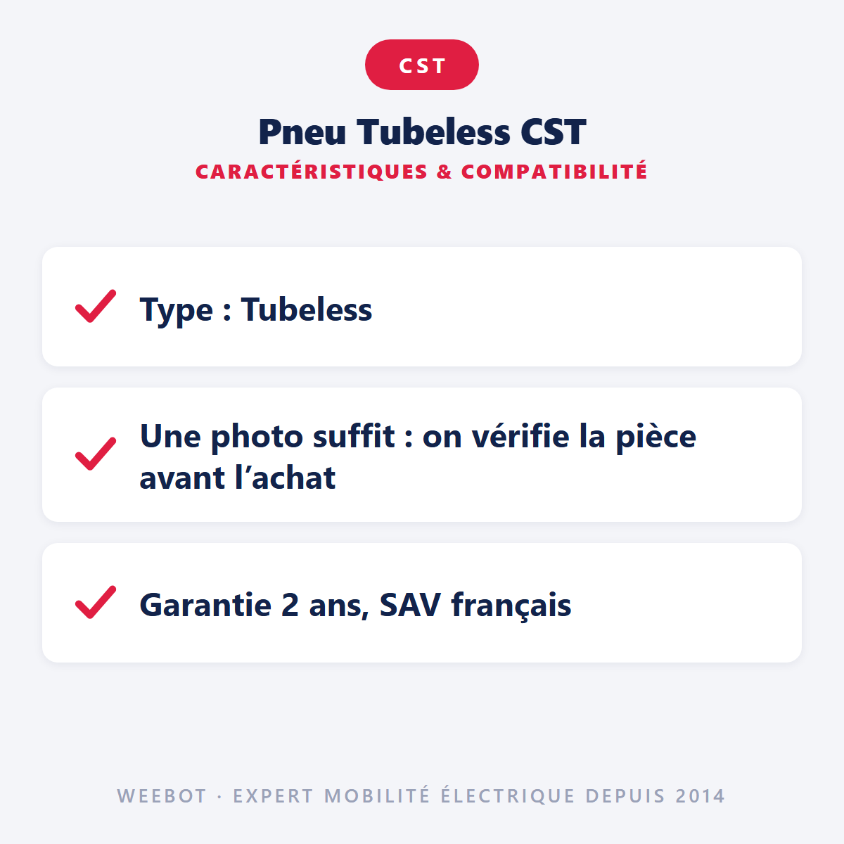 Pneu Tubeless CST : caractéristiques et compatibilité