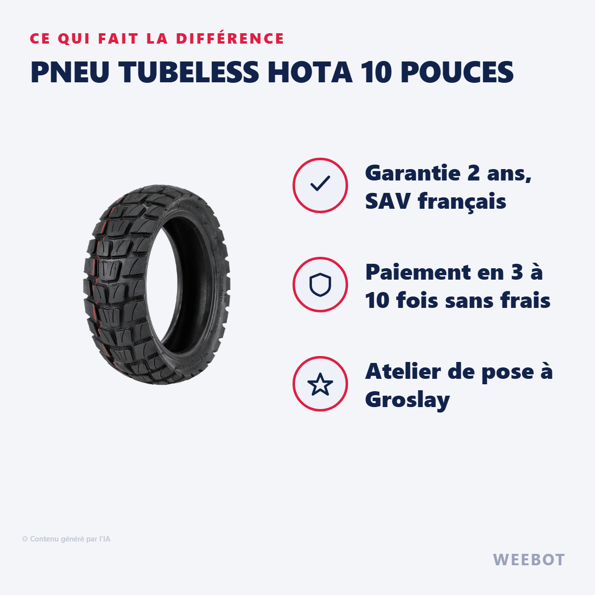Pneu Tubeless Hota 10 Pouces : les points forts