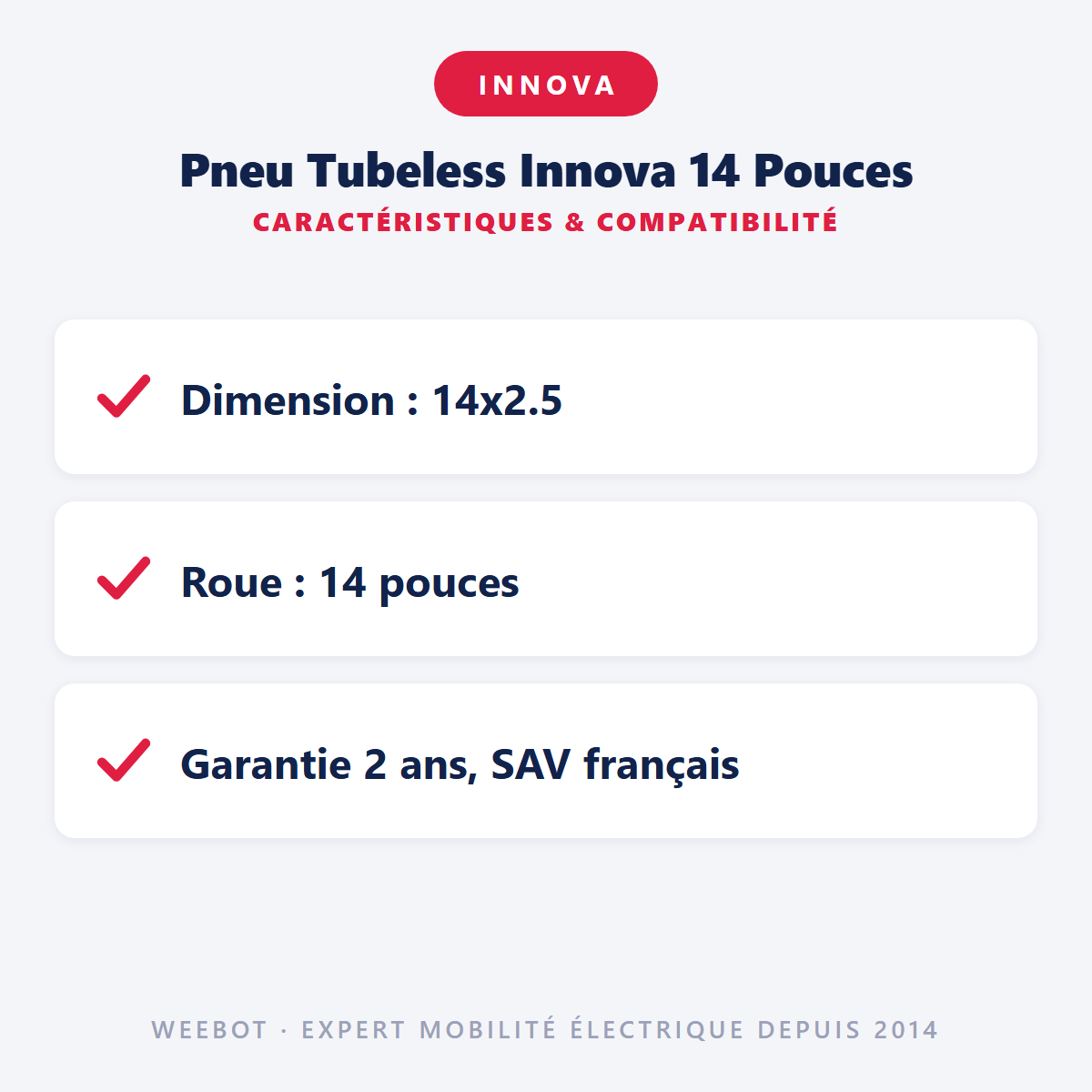 Pneu Tubeless Innova 14 Pouces : caractéristiques et compatibilité
