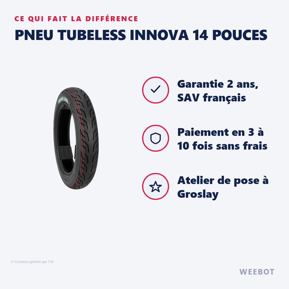 Pneu Tubeless Innova 14 Pouces : les points forts