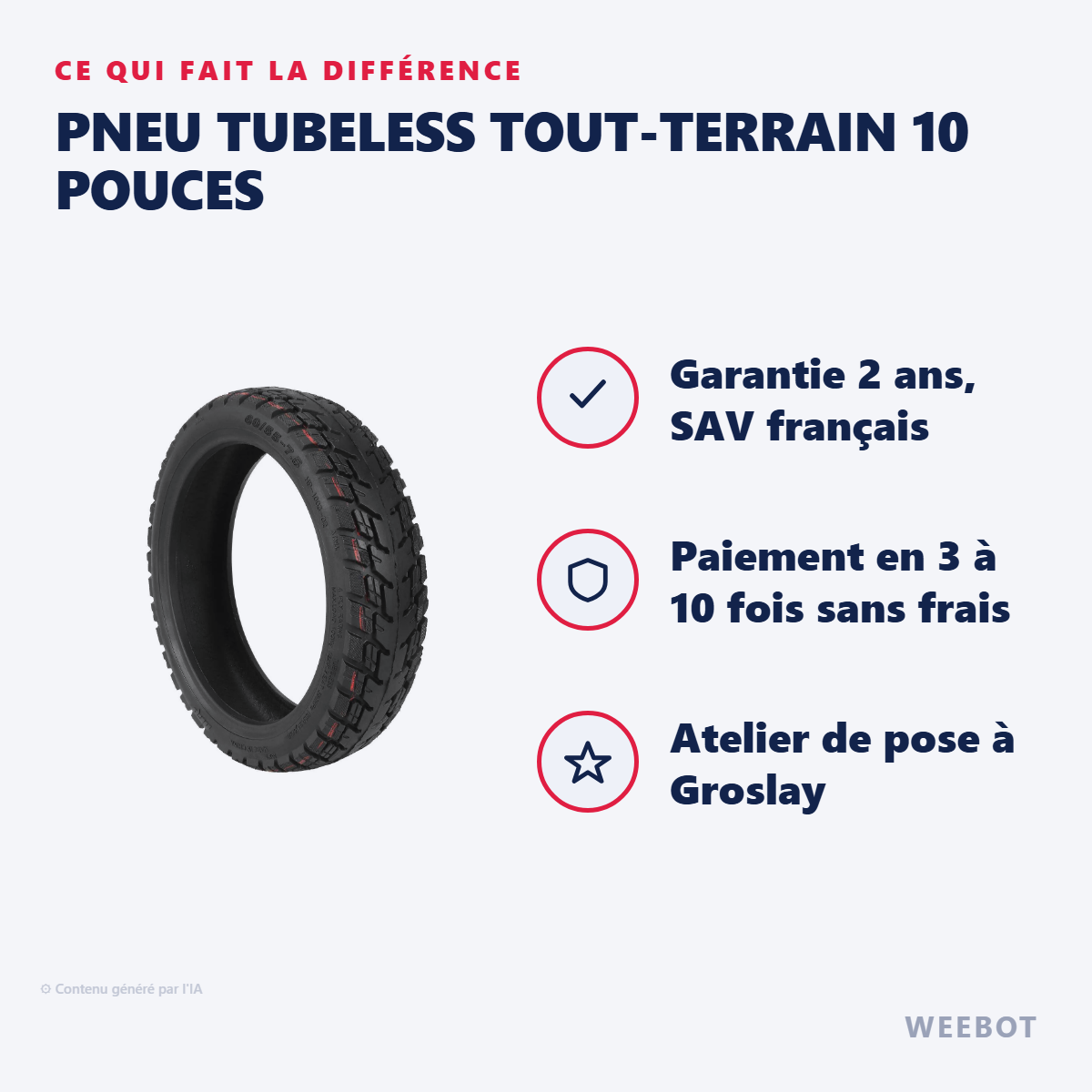 Pneu Tubeless Tout-Terrain 10 Pouces : les points forts