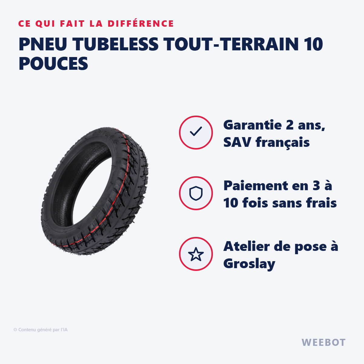 Pneu Tubeless Tout-Terrain 10 Pouces : les points forts