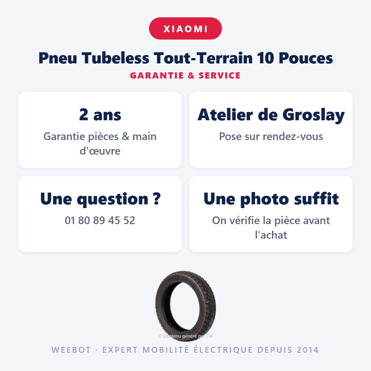 Pneu Tubeless Tout-Terrain 10 Pouces : garantie 2 ans et service après-vente