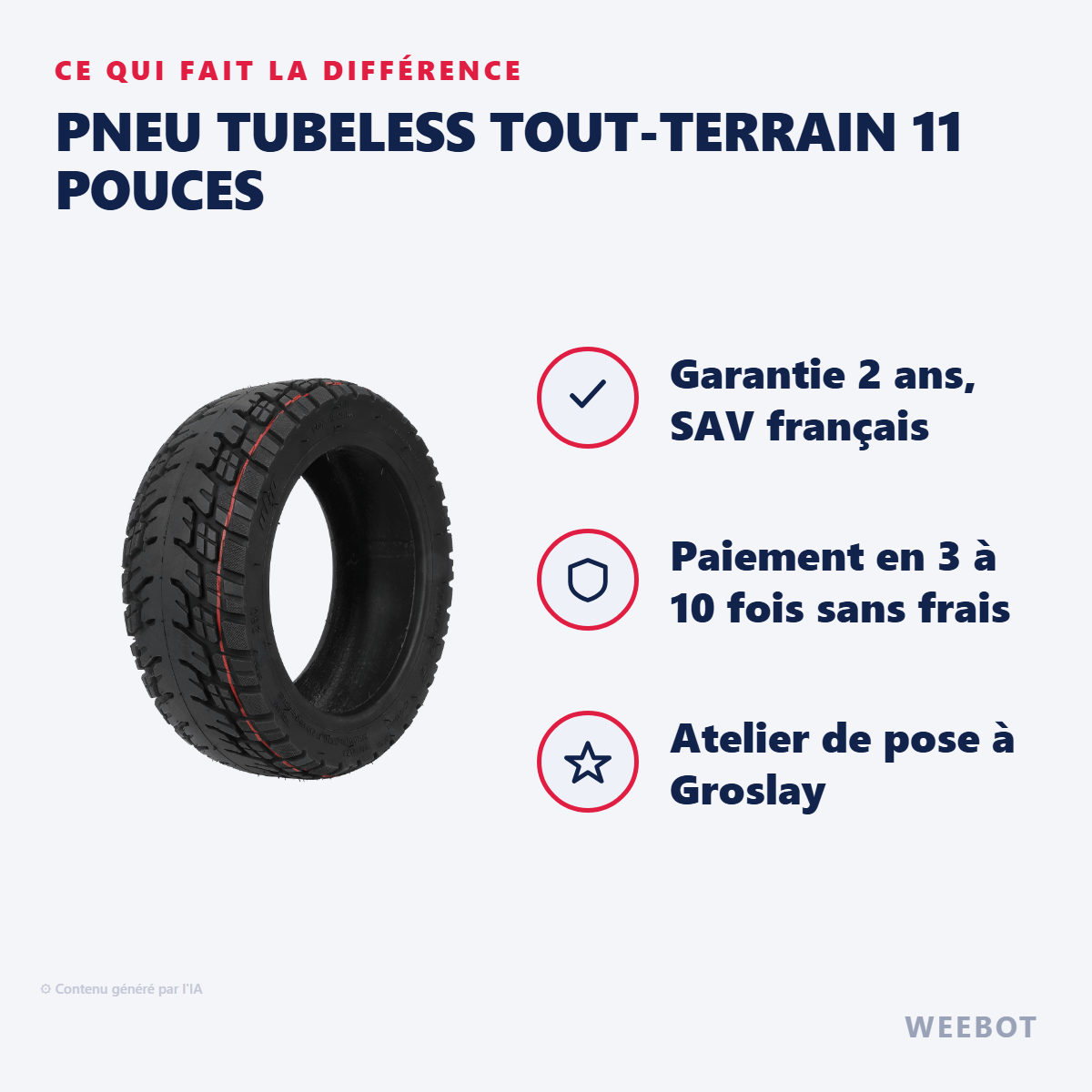 Pneu Tubeless Tout-Terrain 11 Pouces : les points forts