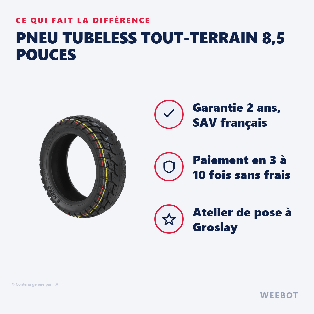 Pneu Tubeless Tout-Terrain 8,5 Pouces : les points forts