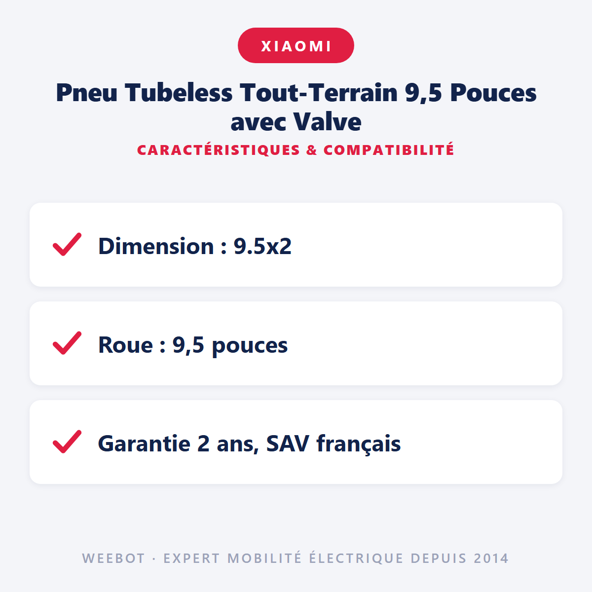 Pneu Tubeless Tout-Terrain 9,5 Pouces avec Valve : caractéristiques et compatibilité
